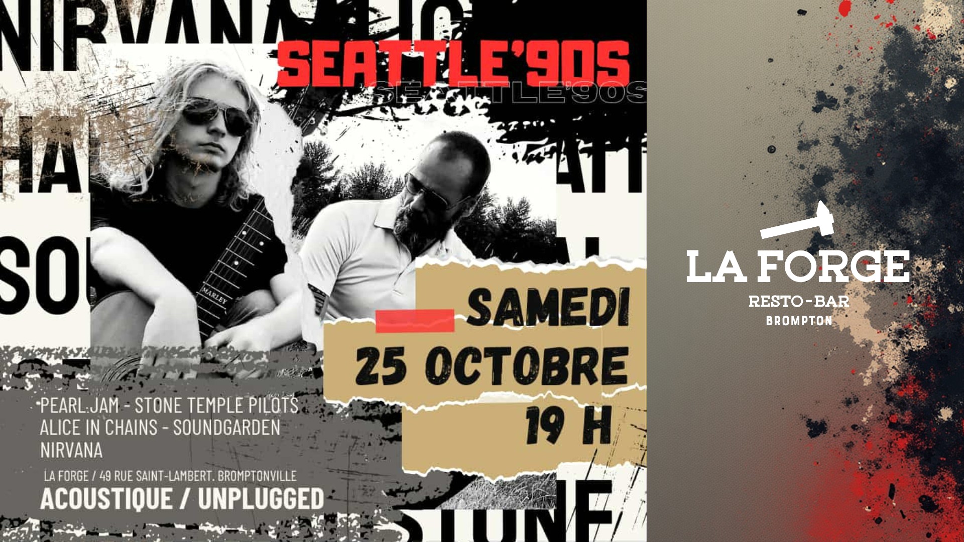 La - Ce soir à La Forge – Soirée Grunge avec Seattle ‘90s! 🤘 Prépare ...