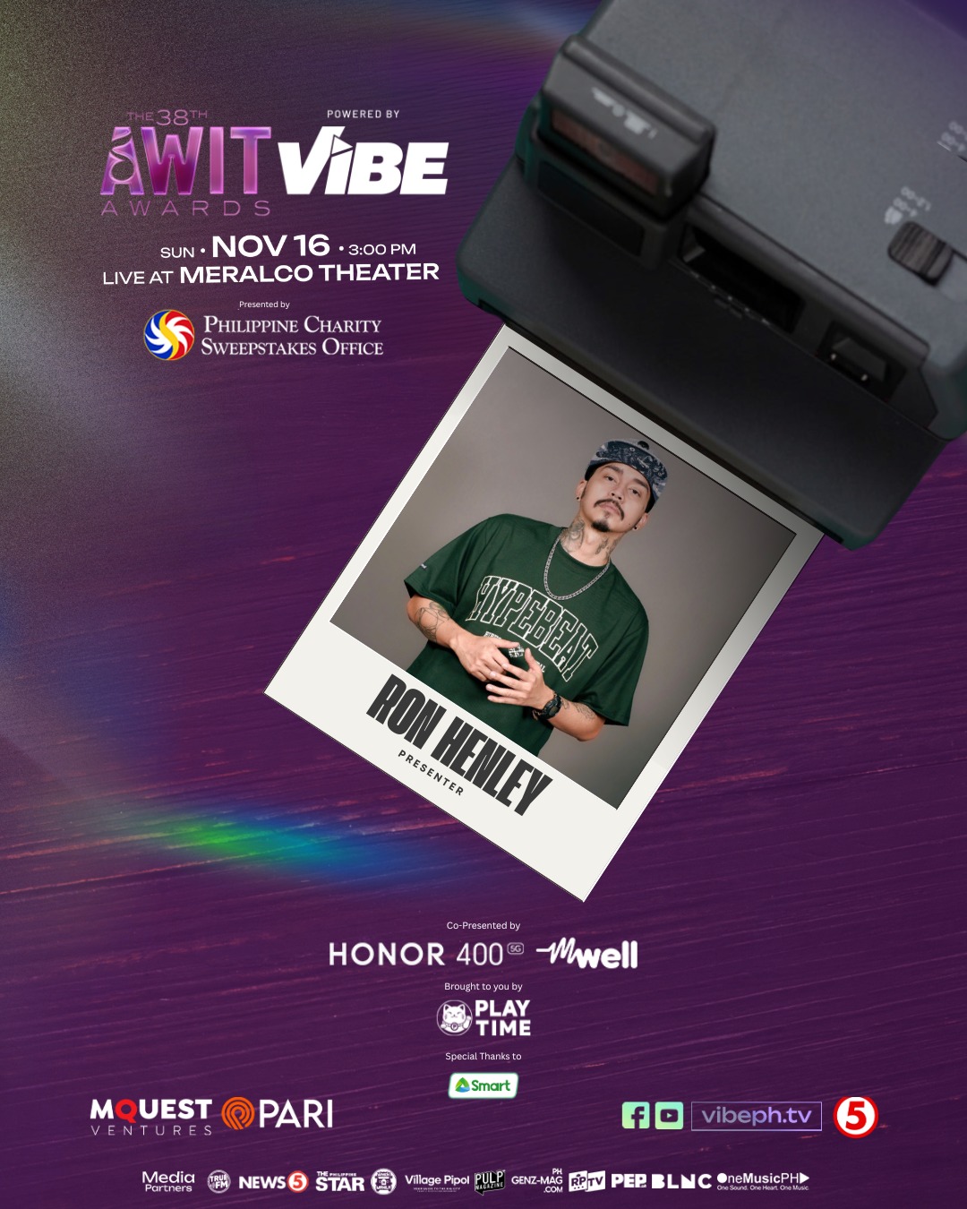 Vibe - Tayo ay maglalakbay, Patungo sa Awit Awards! 🎤 Catch Ron Henley ...
