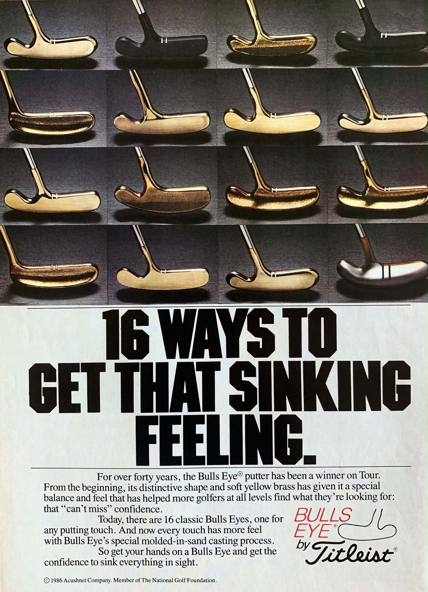 Bulls Eye putter 16 classic models by Titleist