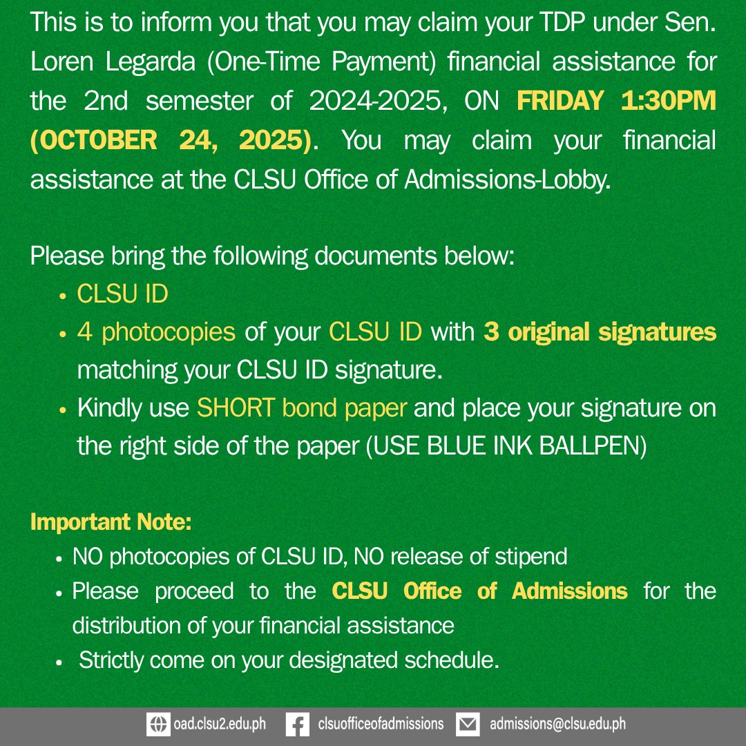 CLSU Office of Admissions... - CLSU Office of Admissions