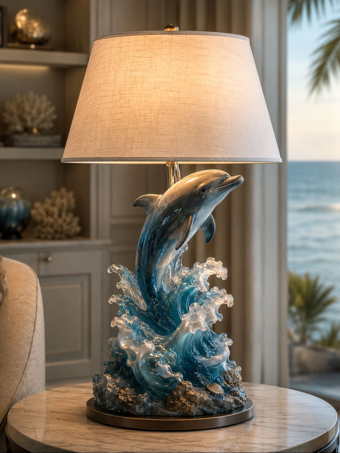 This majestic pink dolphin lamp. (Dural Vinnies)