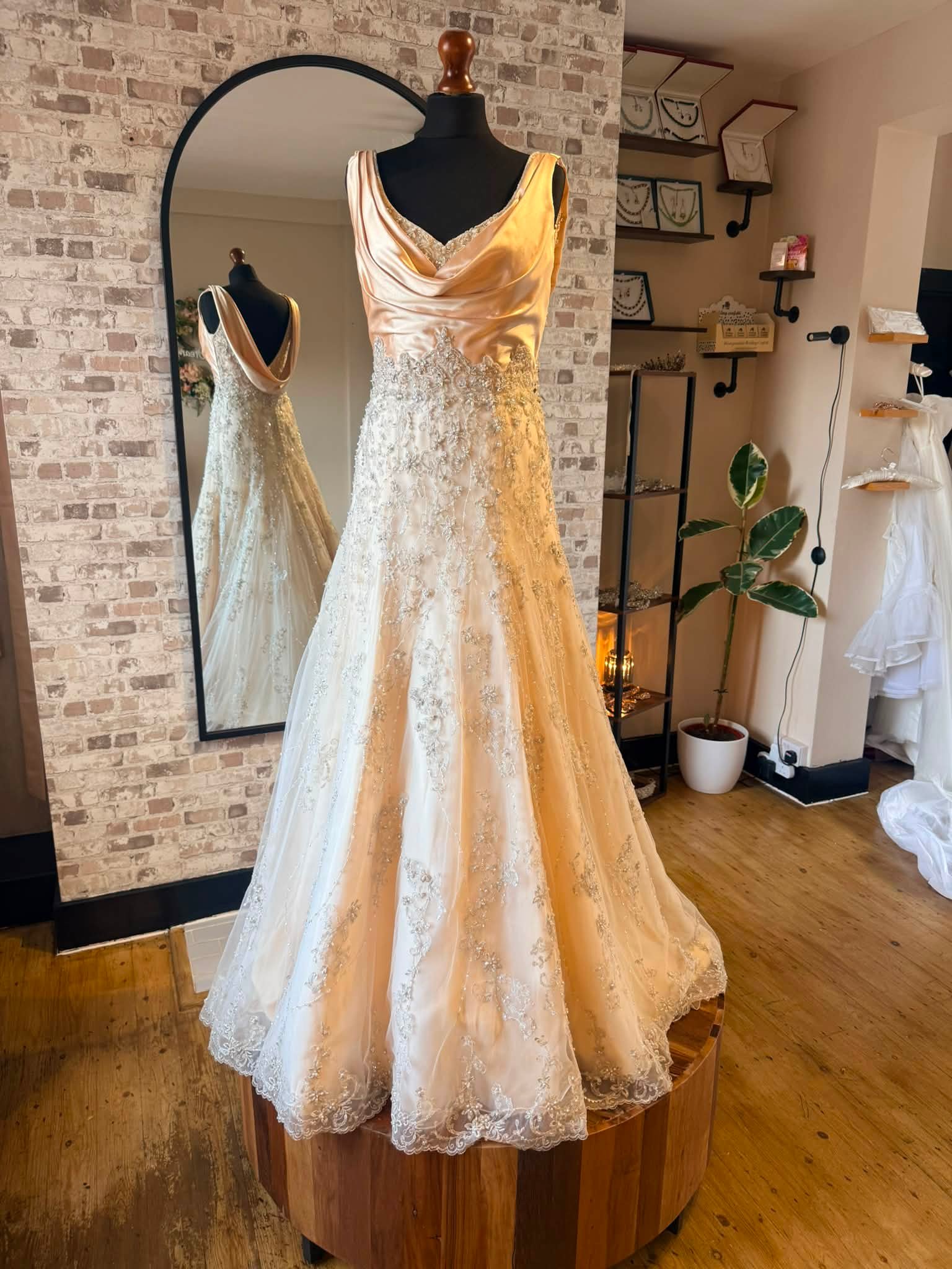 Champagne rose gold wedding dress for sale