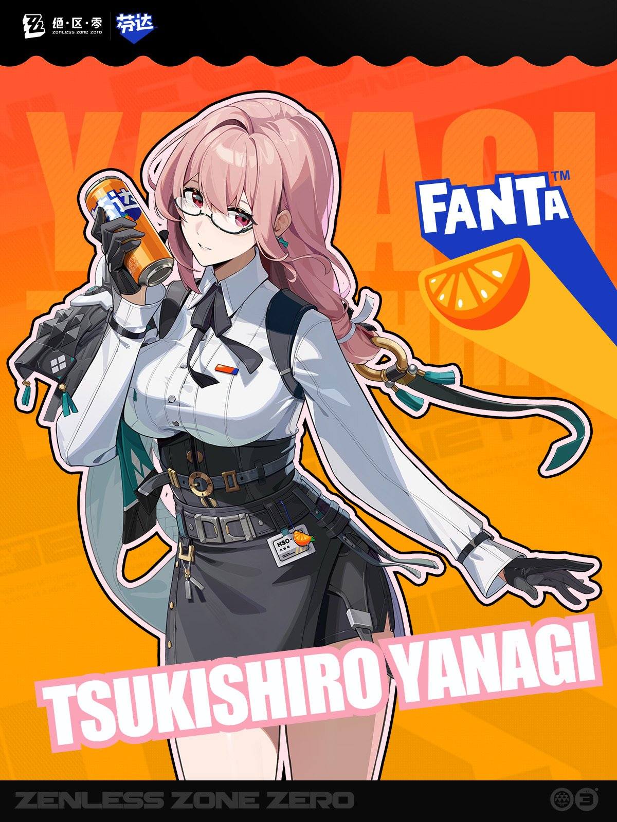 Official artwork of FANTA and Zenless Zone Zero collaboration