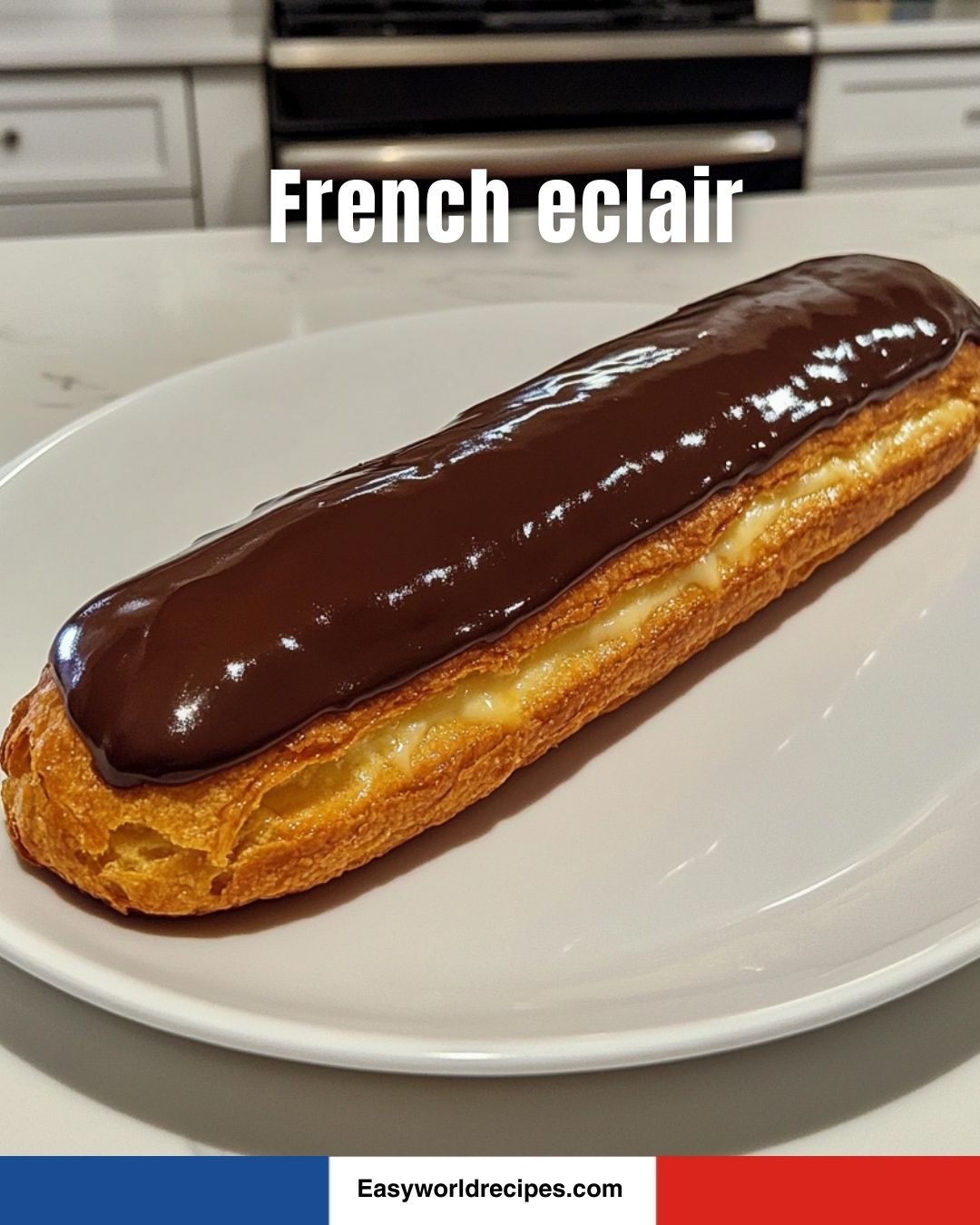 French Feast - 🇫🇷 French Éclair 🍫 Golden choux pastry...