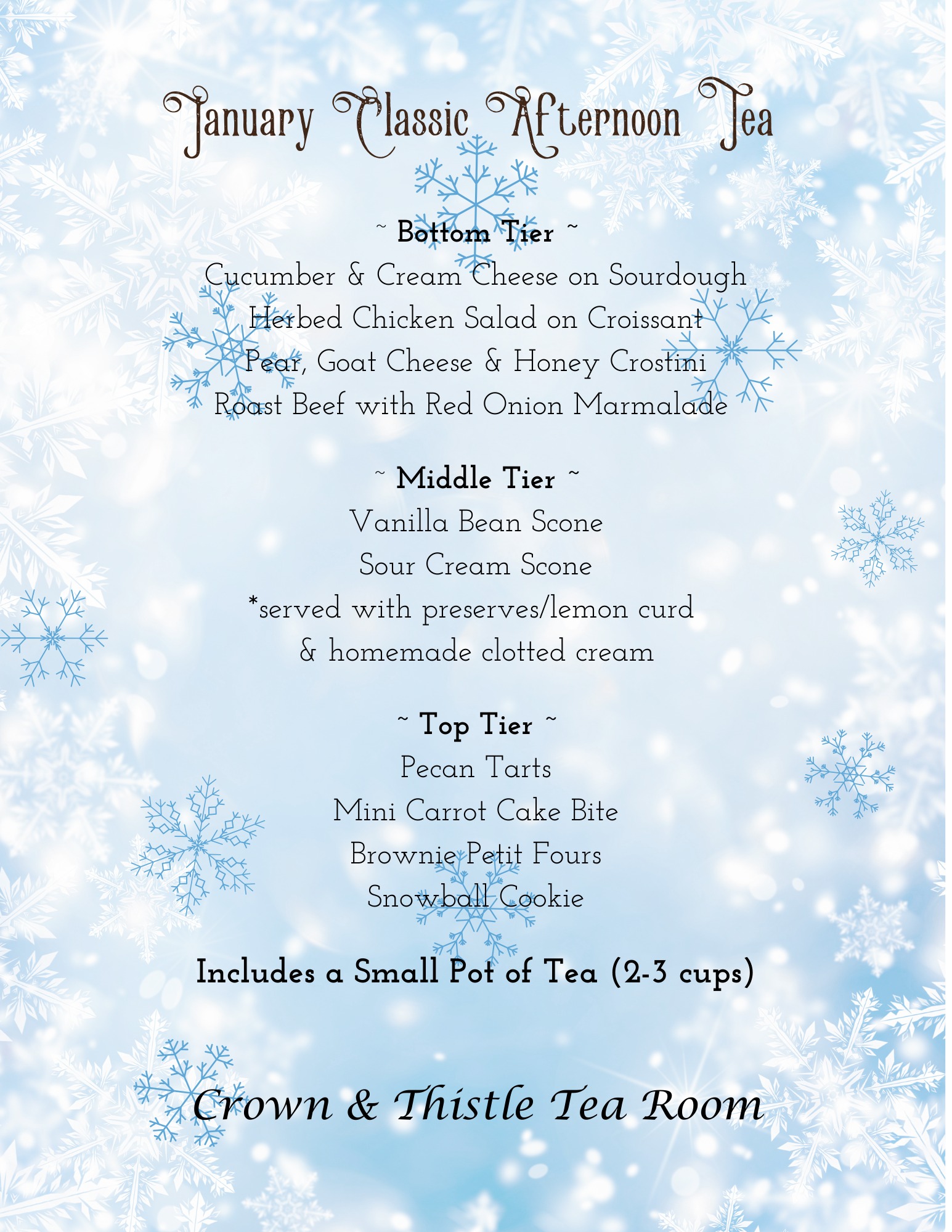 Crown - ️January Afternoon Tea Menu 💕 We can't wait to share our ...