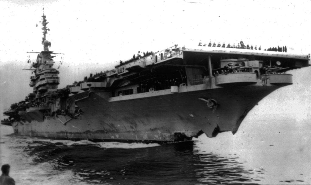 OTD in 1952, USS Wasp (CVA-18) collided with destroyer minesweeper