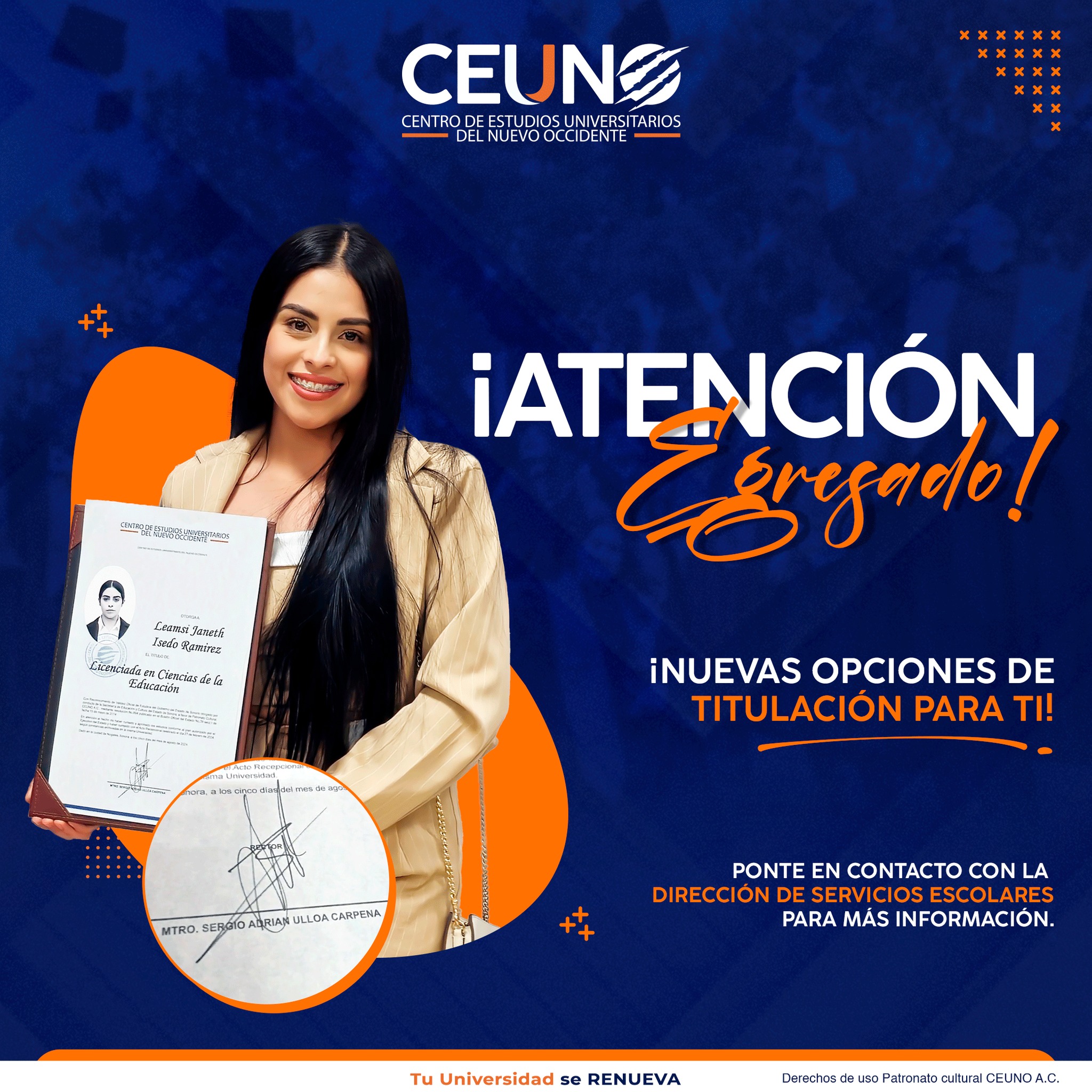 Universidad - 🚨 𝗔𝘁𝗲𝗻𝗰𝗶𝗼́𝗻 𝗘𝗴𝗿𝗲𝘀𝗮𝗱𝗼𝘀 CEUNO 🎓 Nos complace informarles ...