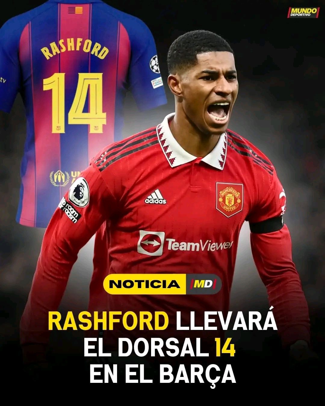 Marcus Rashford joins an 𝐄𝐋𝐈𝐓𝐄 club in wearing the number 14