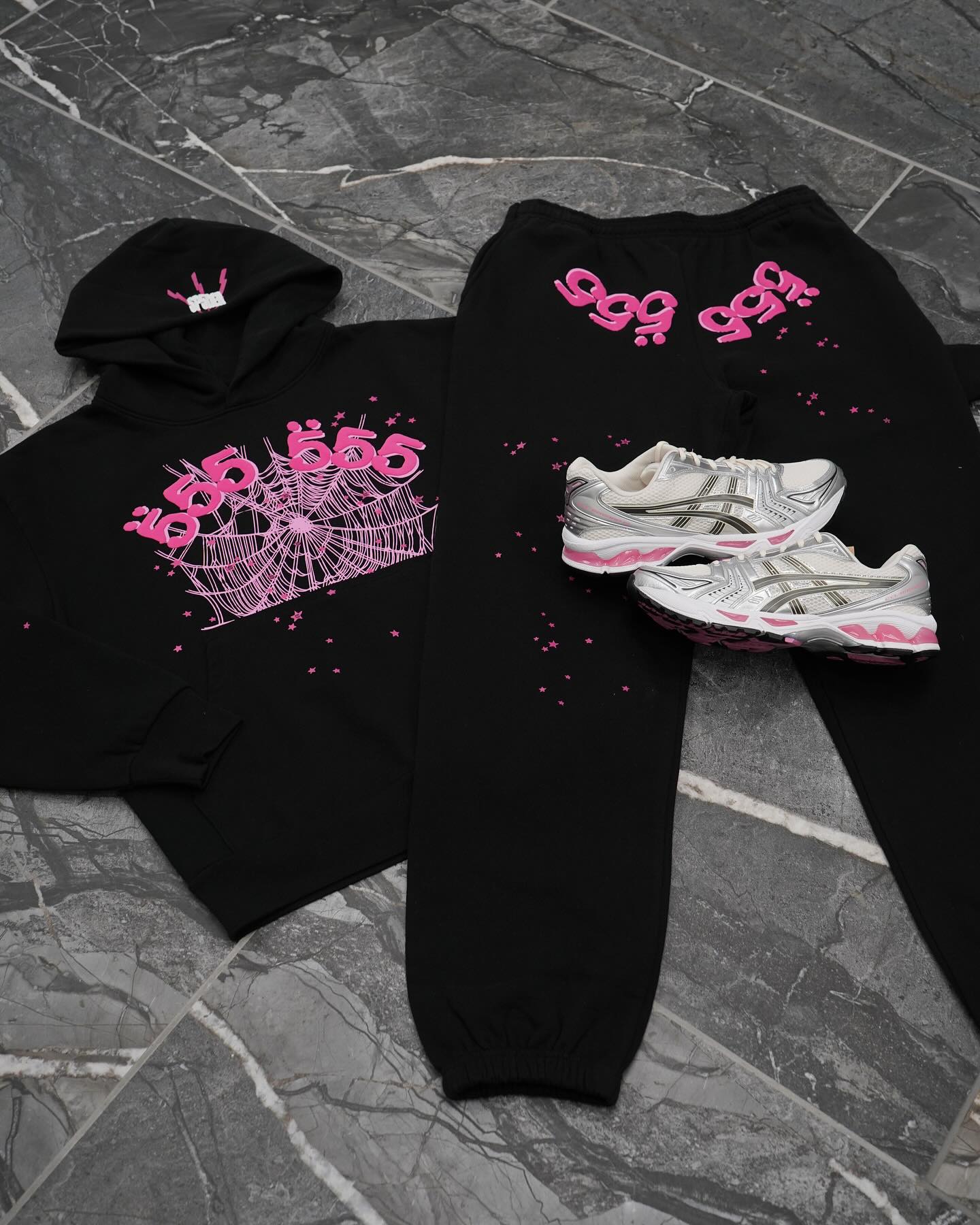 Sp5der Angel Number Hoodie “Black/Pink” Sizes S/M/L/XL/XXL $350 