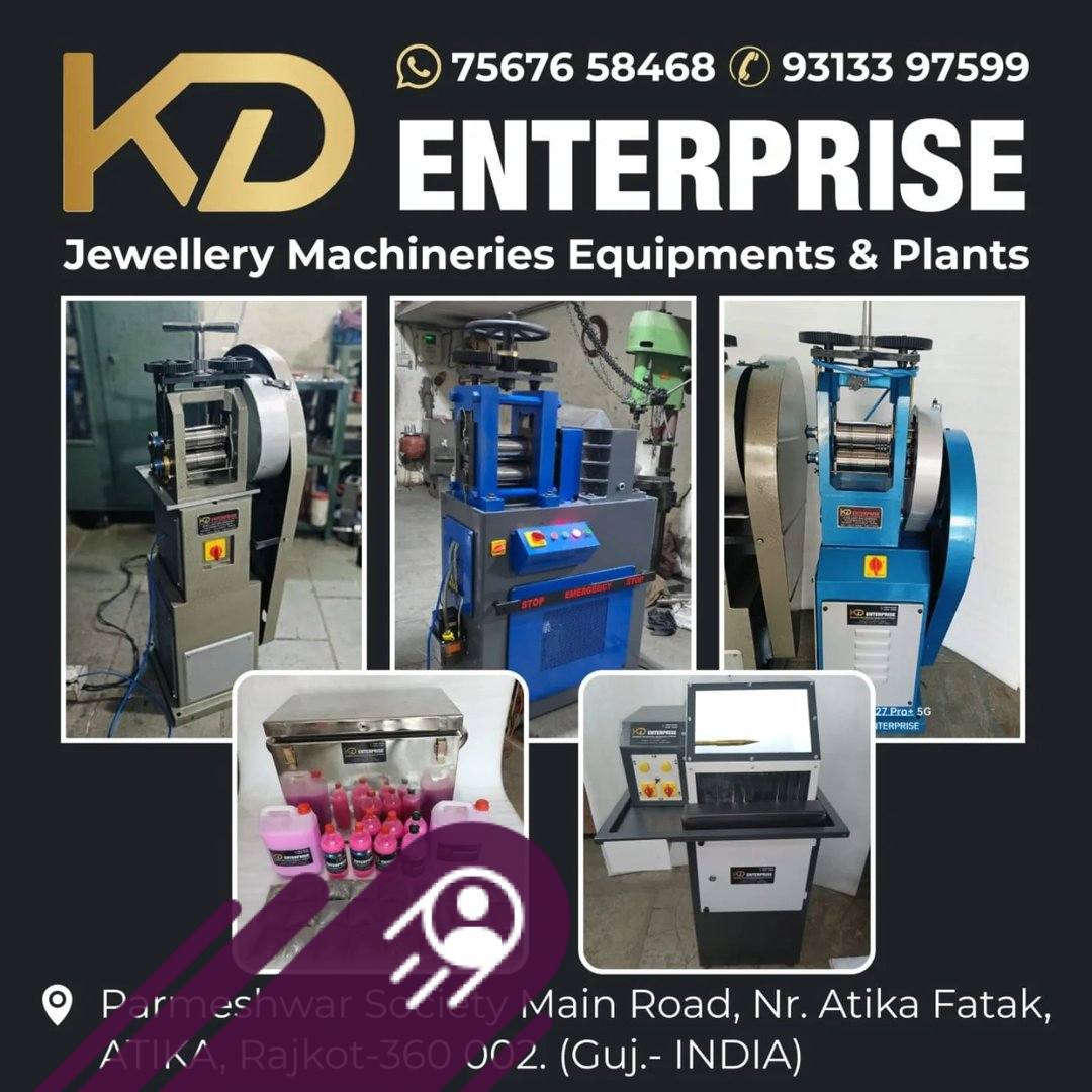 KD ENTERPRISE RAJKOT JAWELLERY MACHINERY EQUIPMENT PLANT'S 1 KG GOLD ...