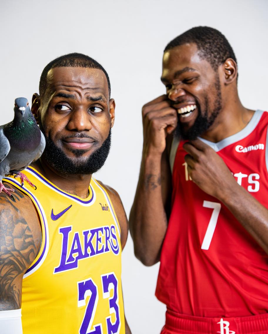 King - LeBron’s out here trying to have a serious photoshoot while KD’s ...