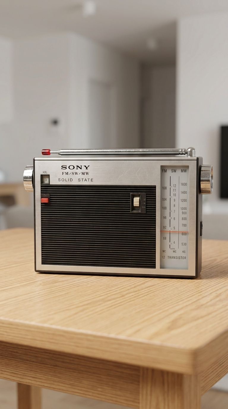Vintage Sony TFM-7300W radio from 1965 for night time medium wave DX