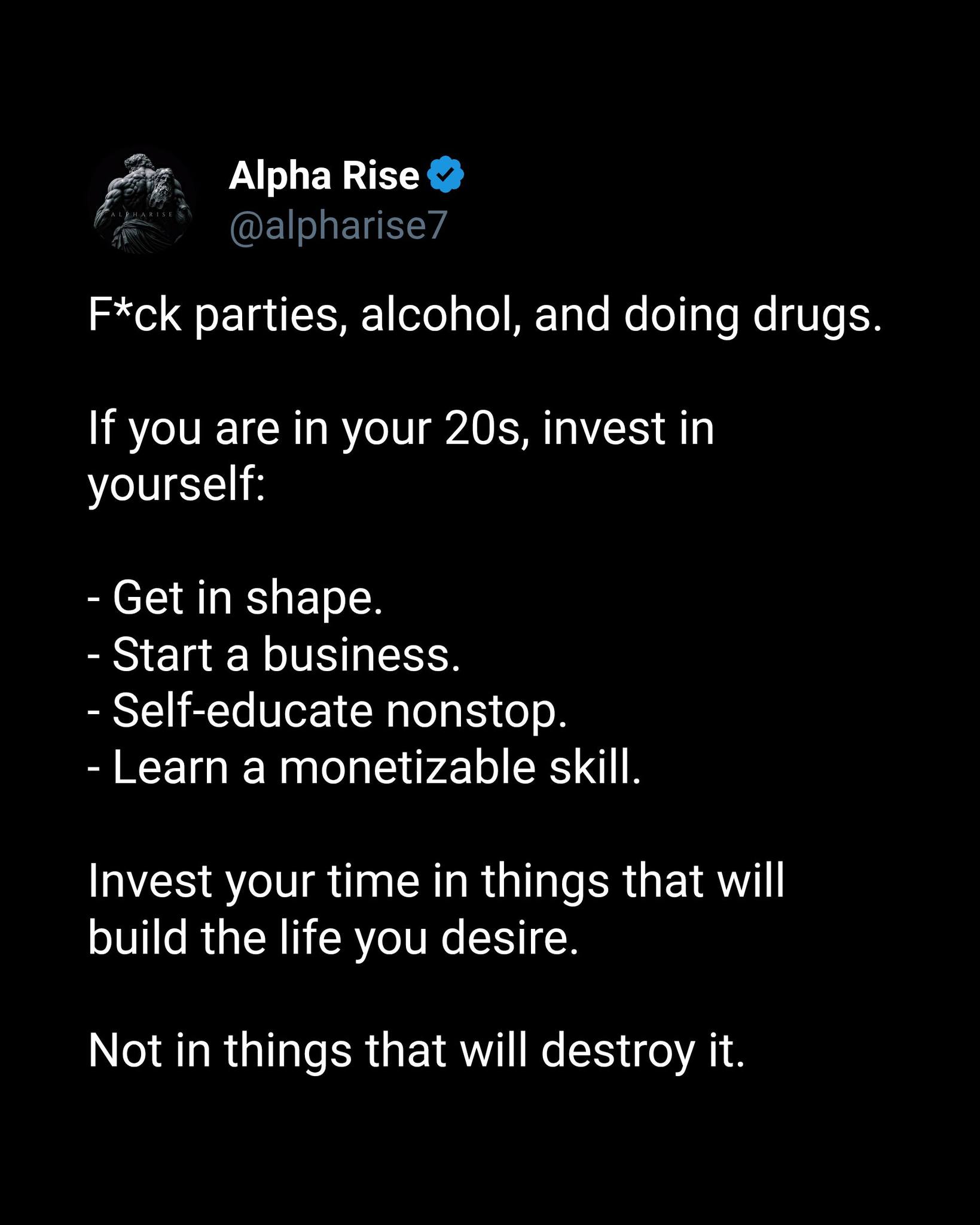 Alpha - Man to Man: Build now so the world can’t deny you later. | Facebook