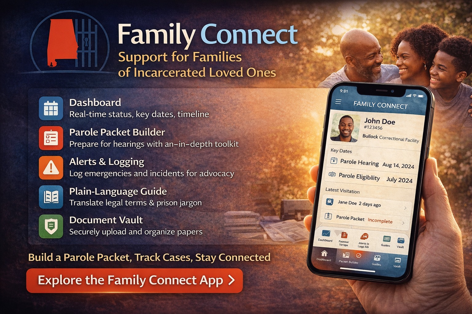 Alabama - Family Connect empowers families of the incarcerated. Track ...