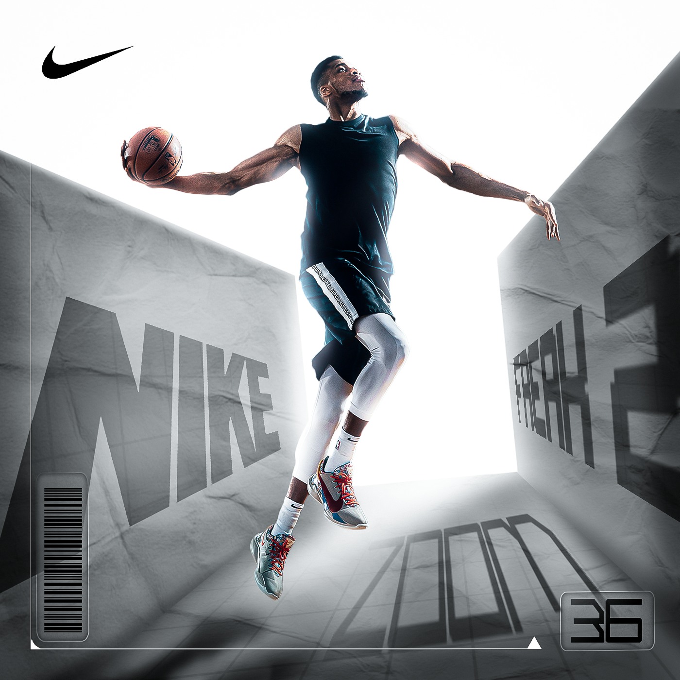 Jeff Koons' Dr. Dunkenstein Nike poster from Equilibrium series