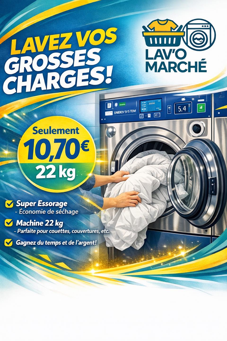 Lav’o marché - 🧺 LA MACHINE 22 KG DE LAV’O MARCHÉ 🧺 Votre... | Facebook