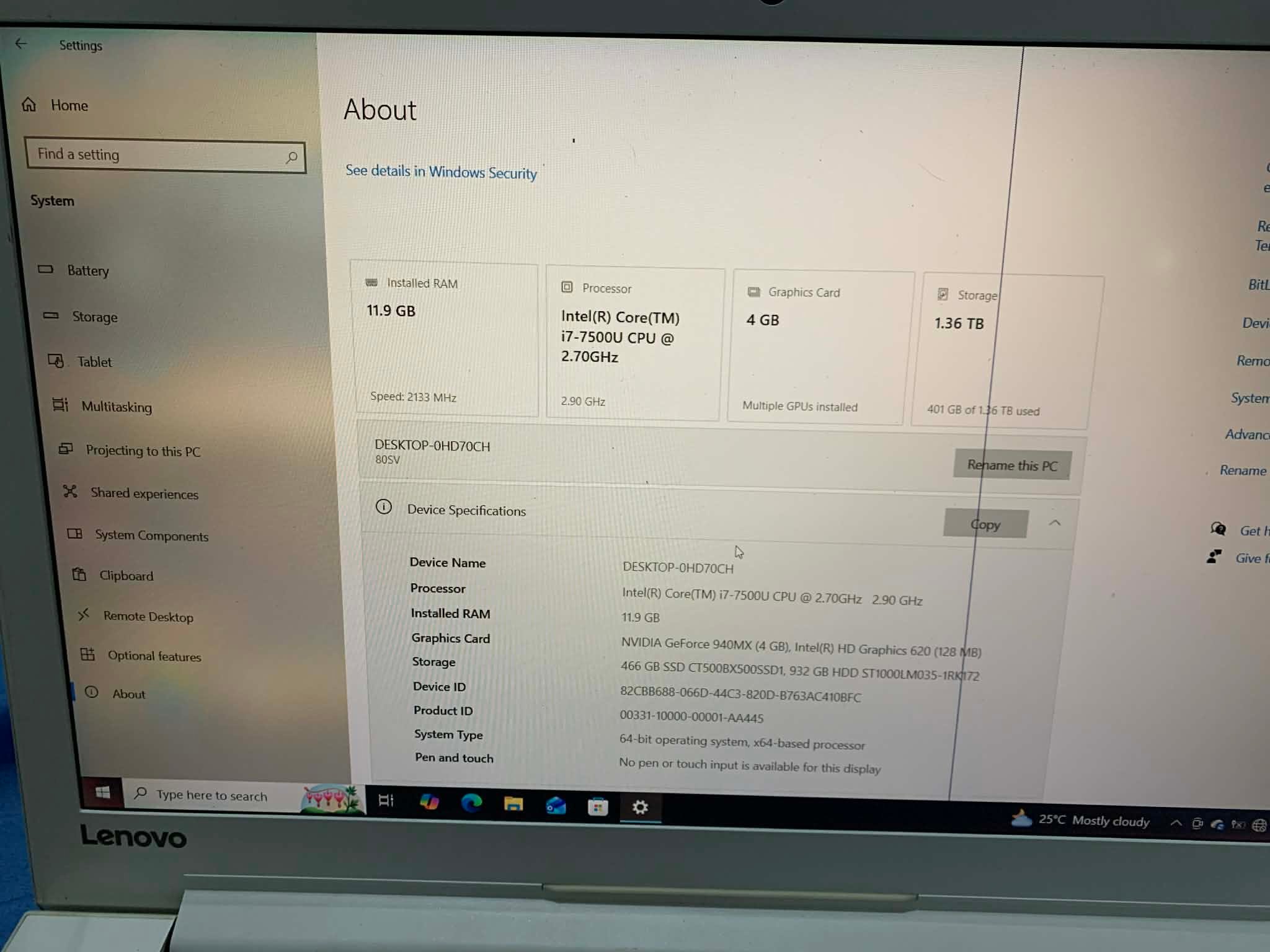 Selling my personal Lenovo laptop. Still fully working, but has a 