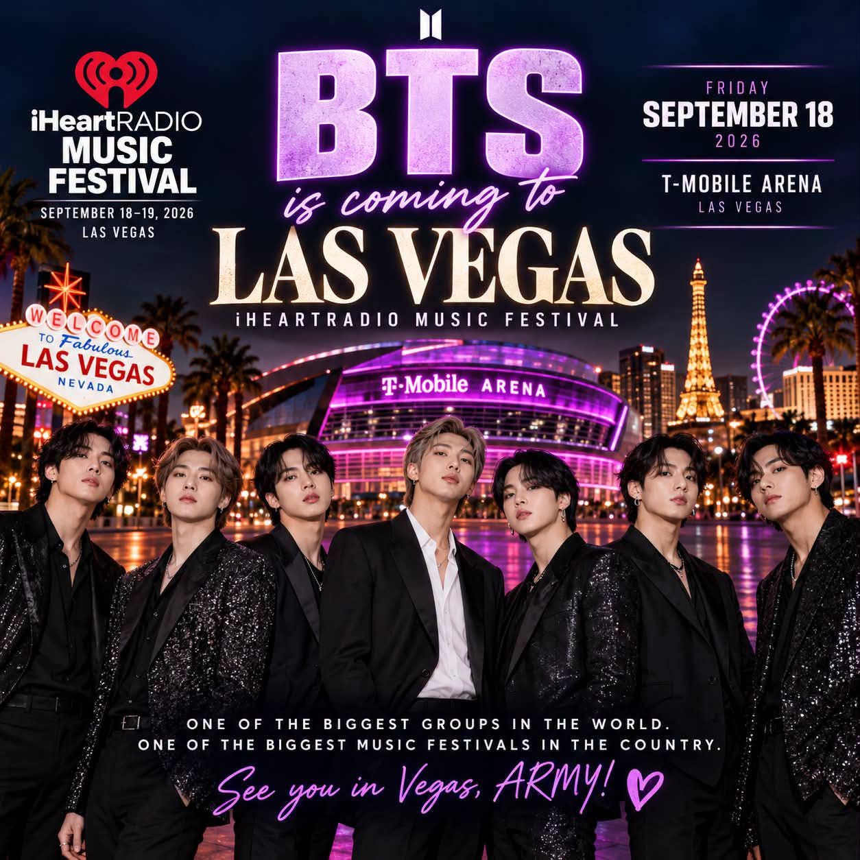All 7 BTS members departed for Las Vegas for the iHeartRadio Music