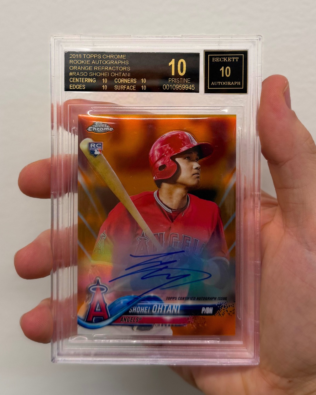 rare shohei ohtani rookie card 2018 Leaf Exclusive MLB #FL-01 PGI 10 This Shohei Ohtani card just