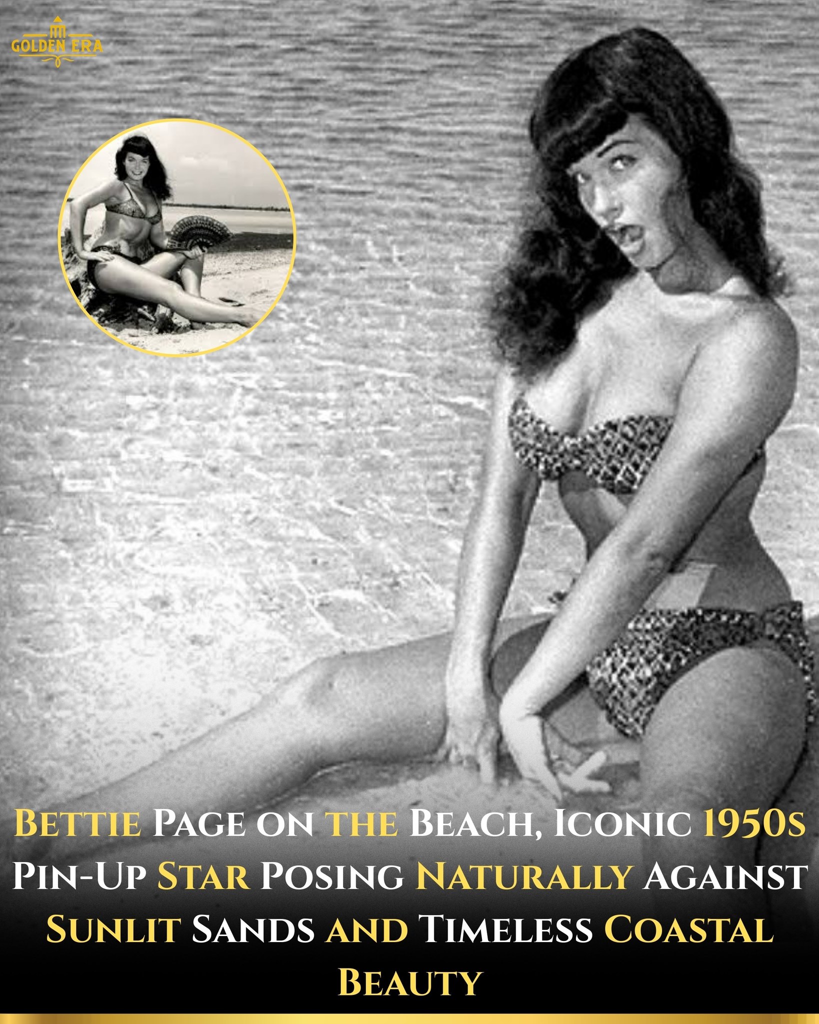 50's Palm Beach Peek-a-boo Pin-up girl BETTIE PAGE Bettie Page was