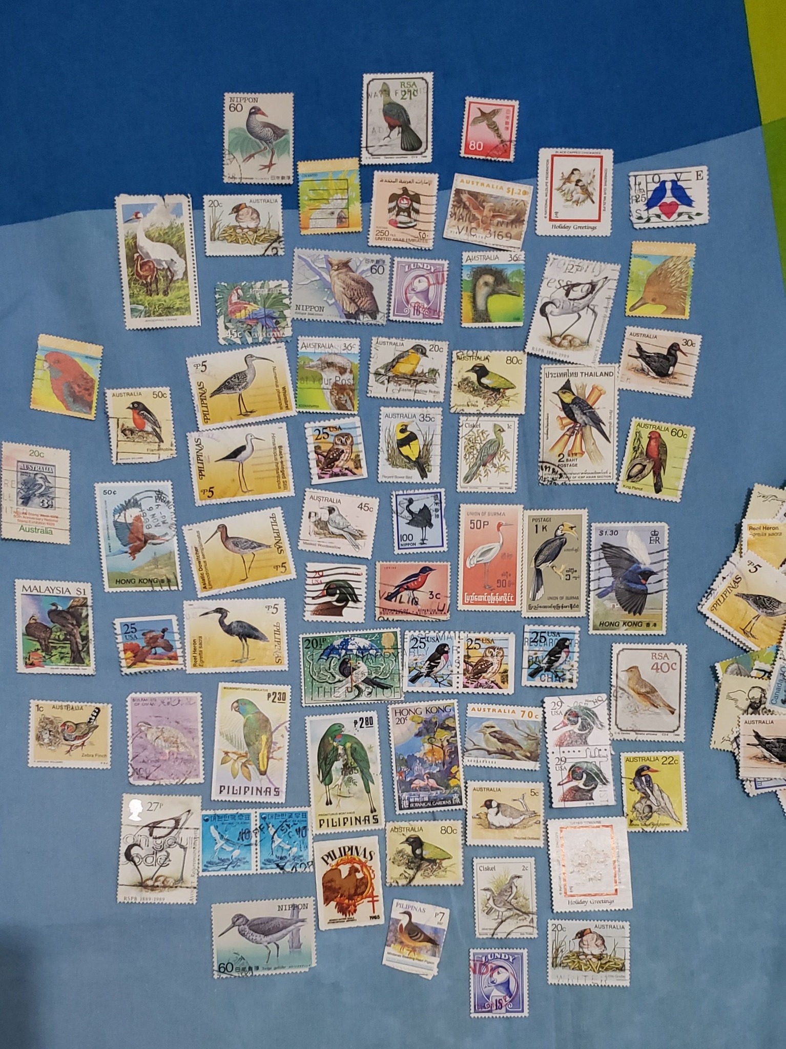 Birds of the world stamp collection for sale