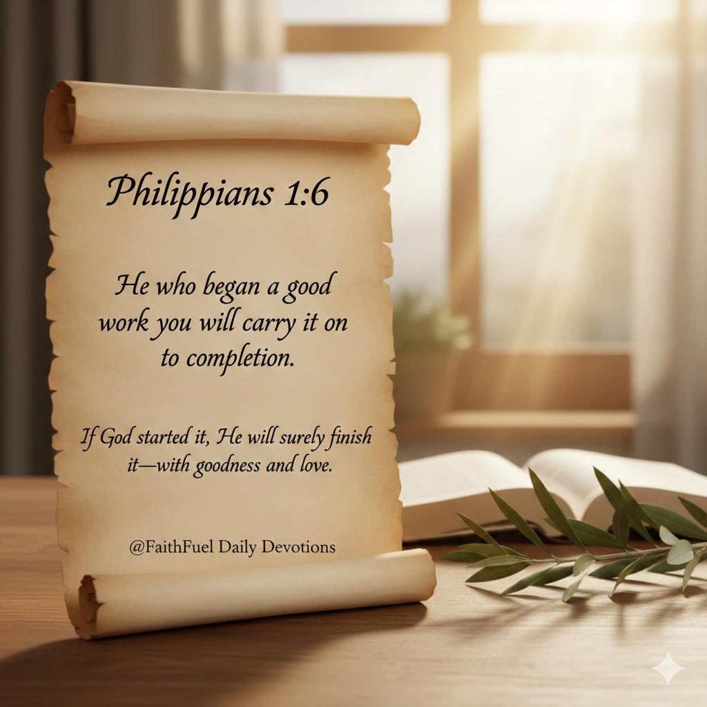 FaithFuel - 📖 “He who began a good work in you will carry it on to ...
