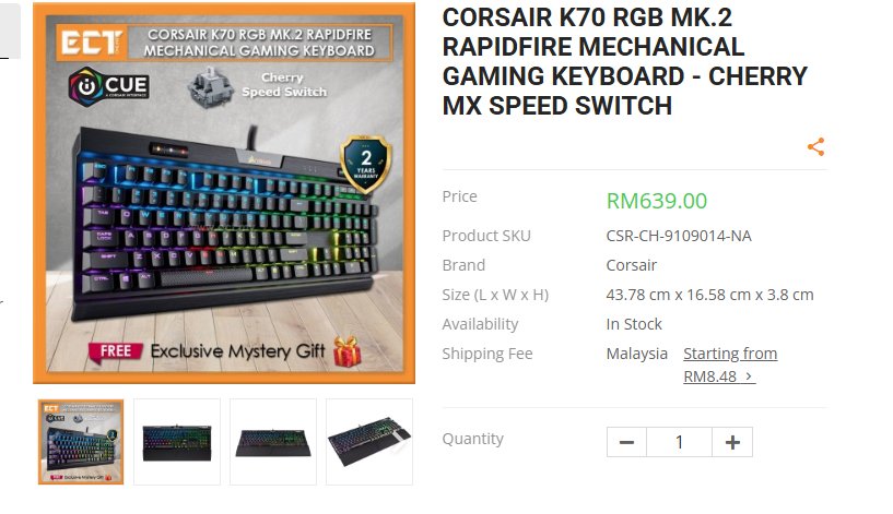 PC Gaming Community MALAYSIA | # 🔰**AUCTION! Keyboard Corsair K70 MK2 ...