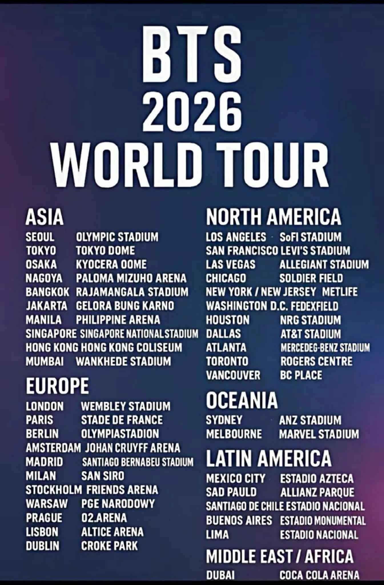 bts ワールドツアー 2026