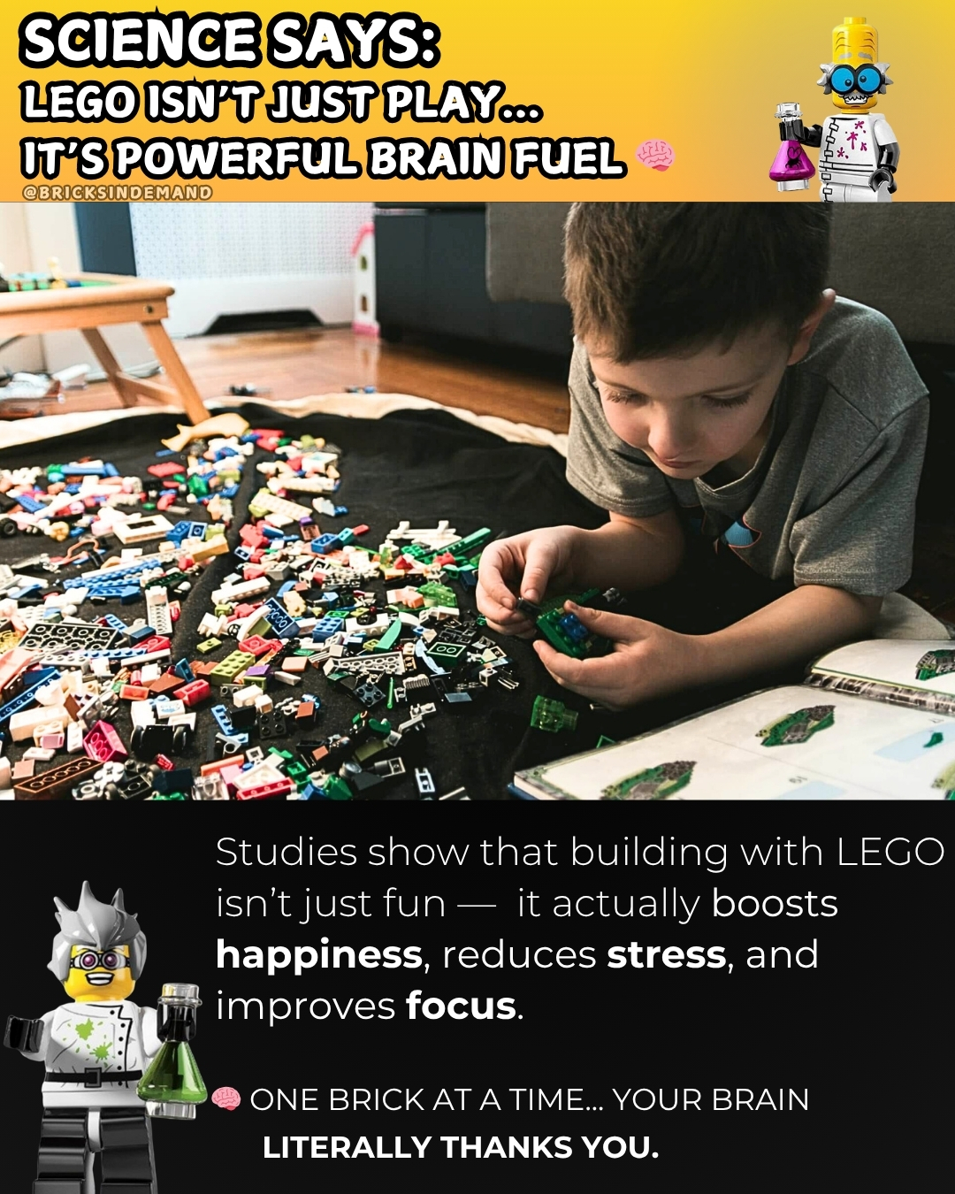 LEGO = brain therapy 🧱🧠 It reduces... - Bricks in Demand | Facebook