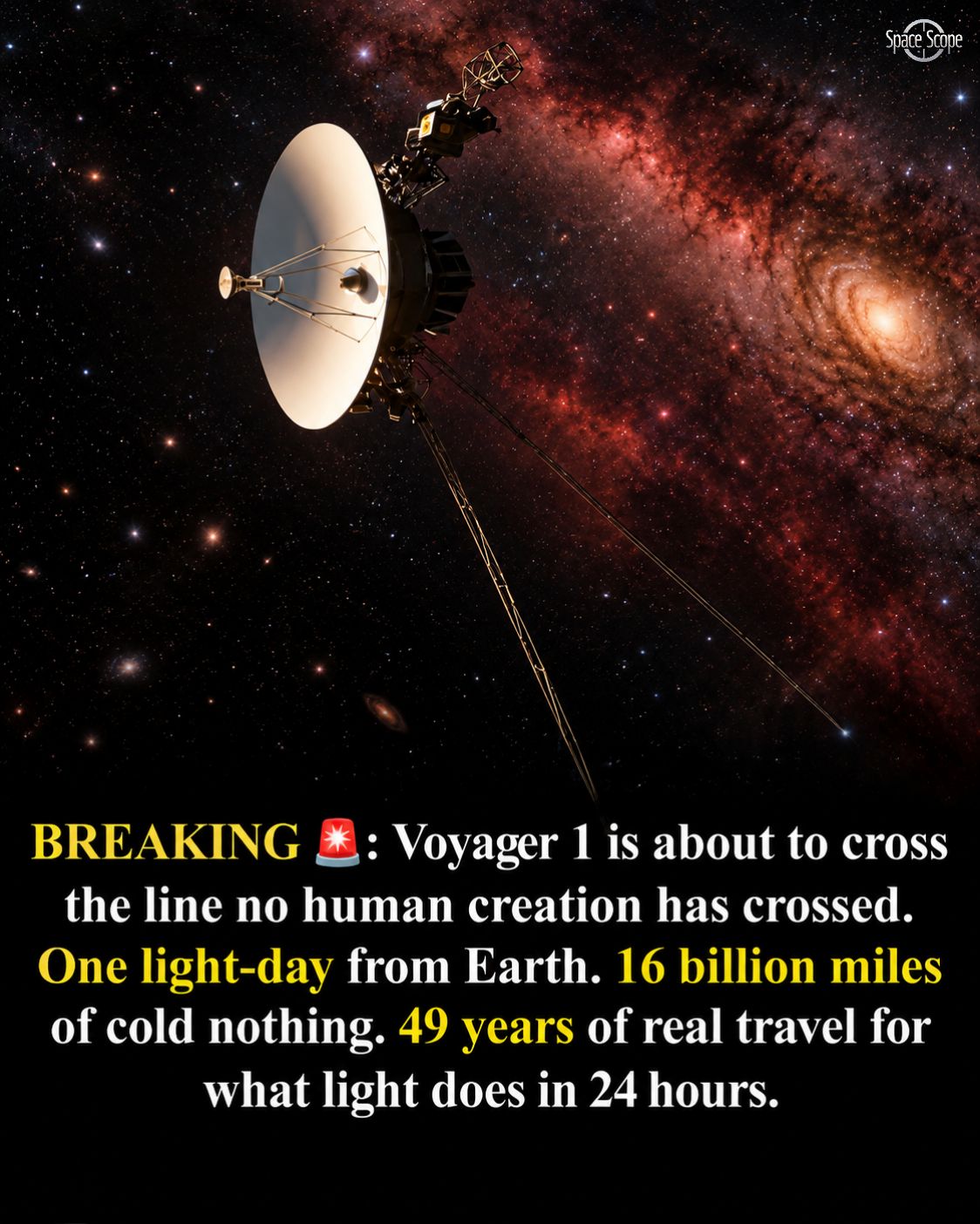 A message sent to Voyager 1 today takes nearly a full day to reach