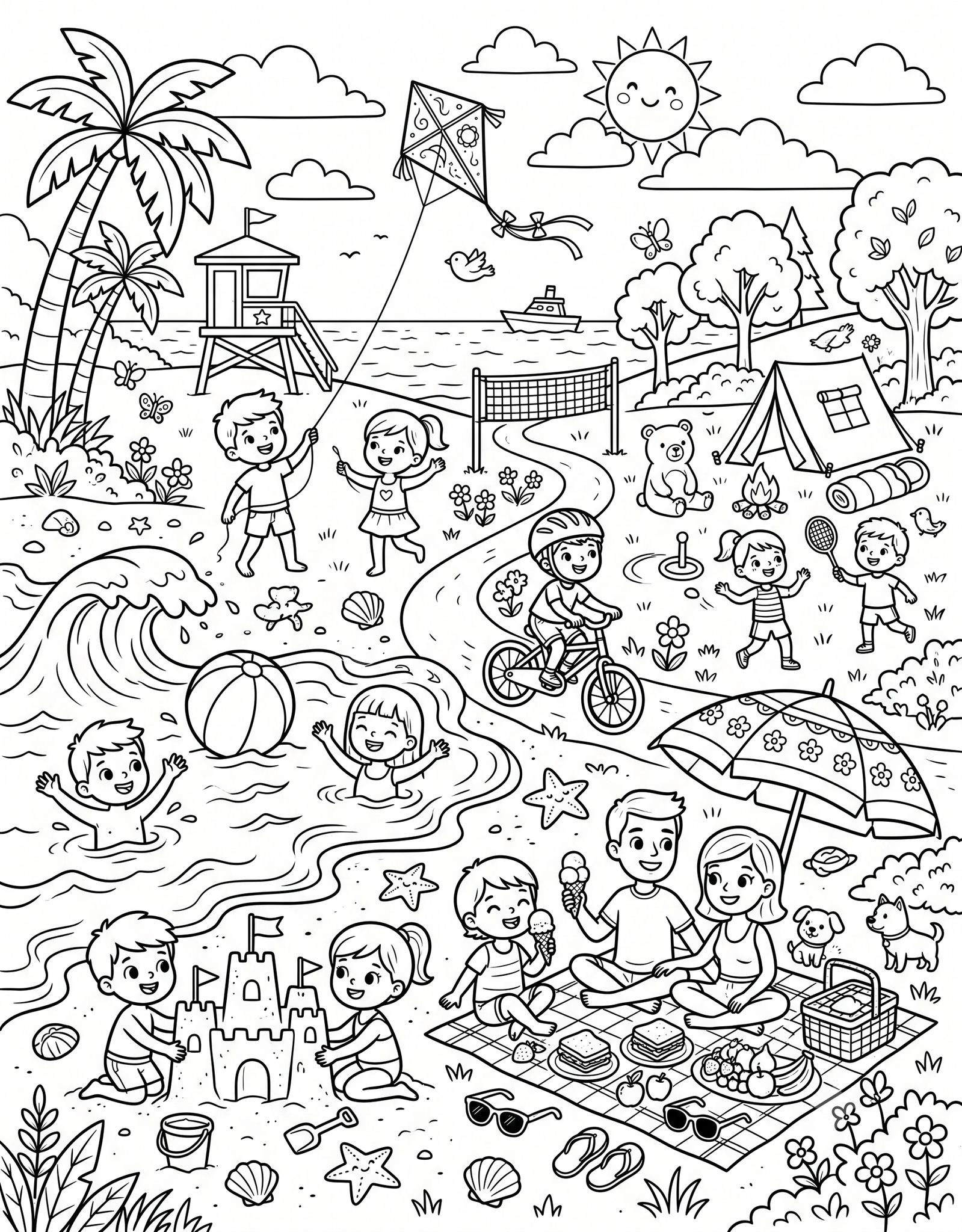 Celebrate the relaxing days of summer with our summer coloring