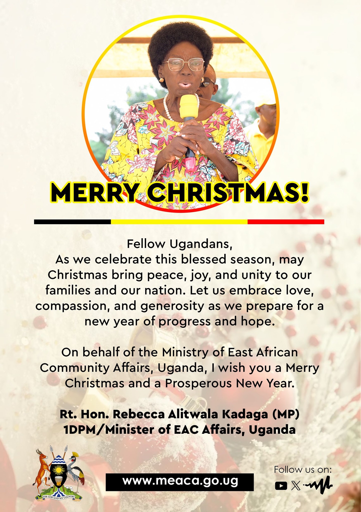 Bishop - Merry Christmas Uganda! Rt Hon Rebecca Alitwala Kadaga shares ...