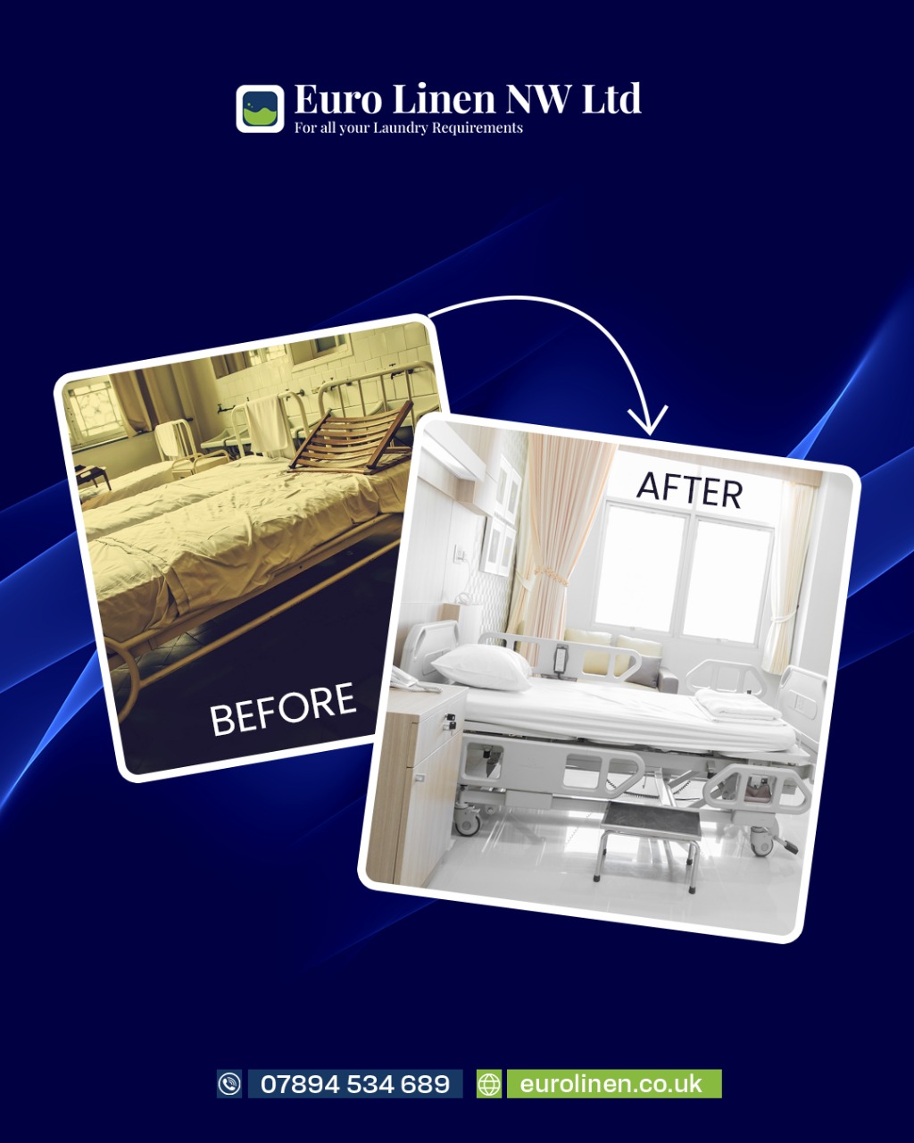 Euro - 🛏️ Before: Worn and used linen After: Fresh, crisp, and hygienic ...