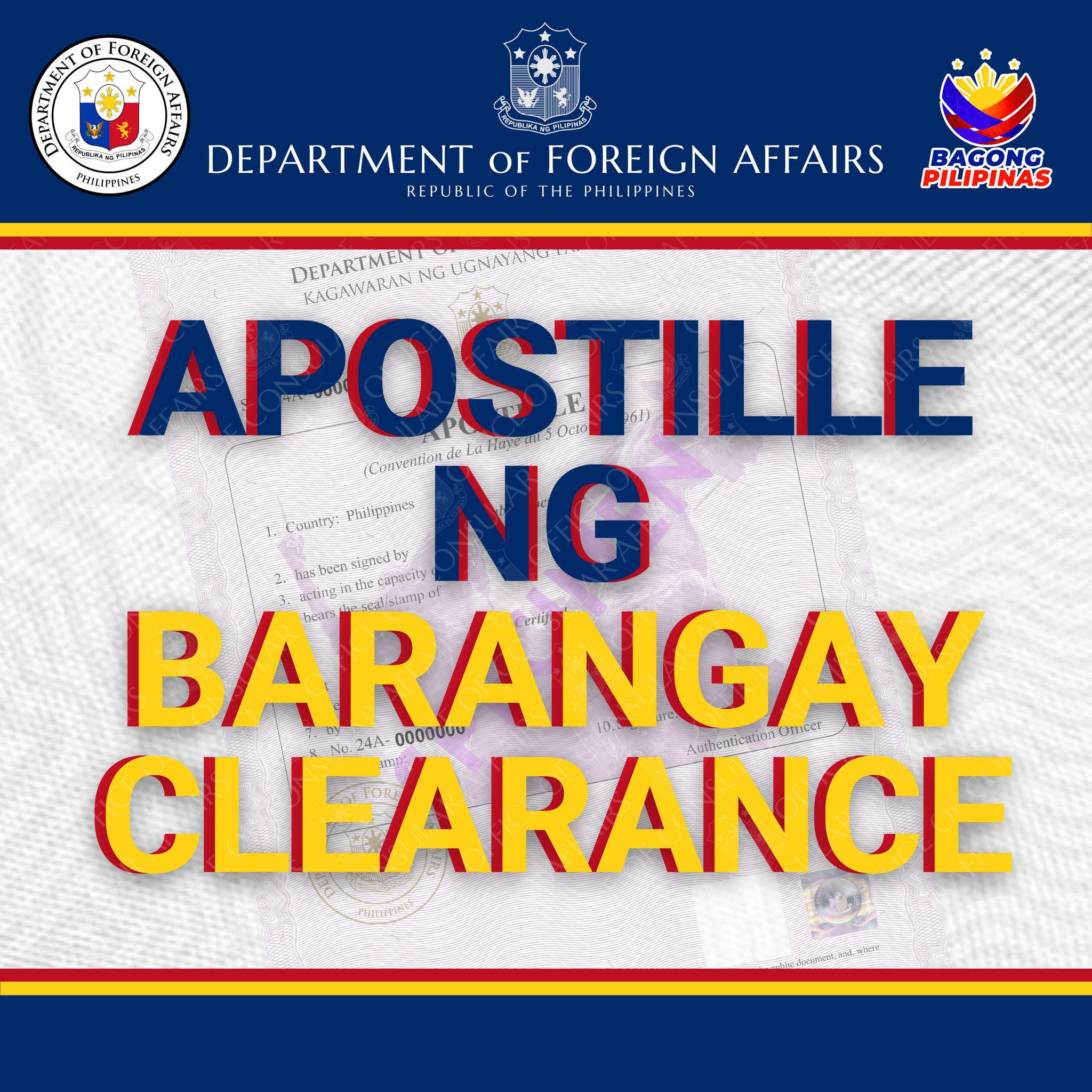 DFA - APOSTILLE NG BARANGAY CLEARANCE | Facebook
