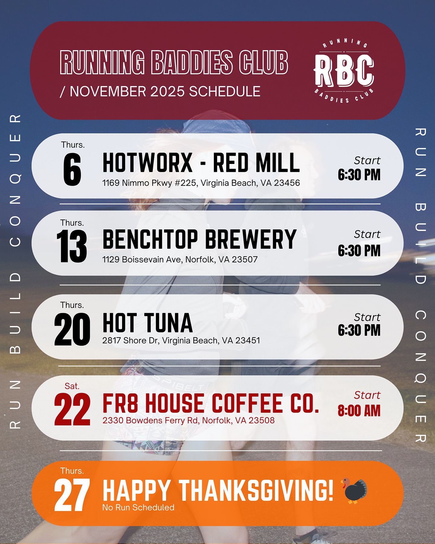 Running - Check out RBC’s November 2025 run schedule! Join the crew for ...