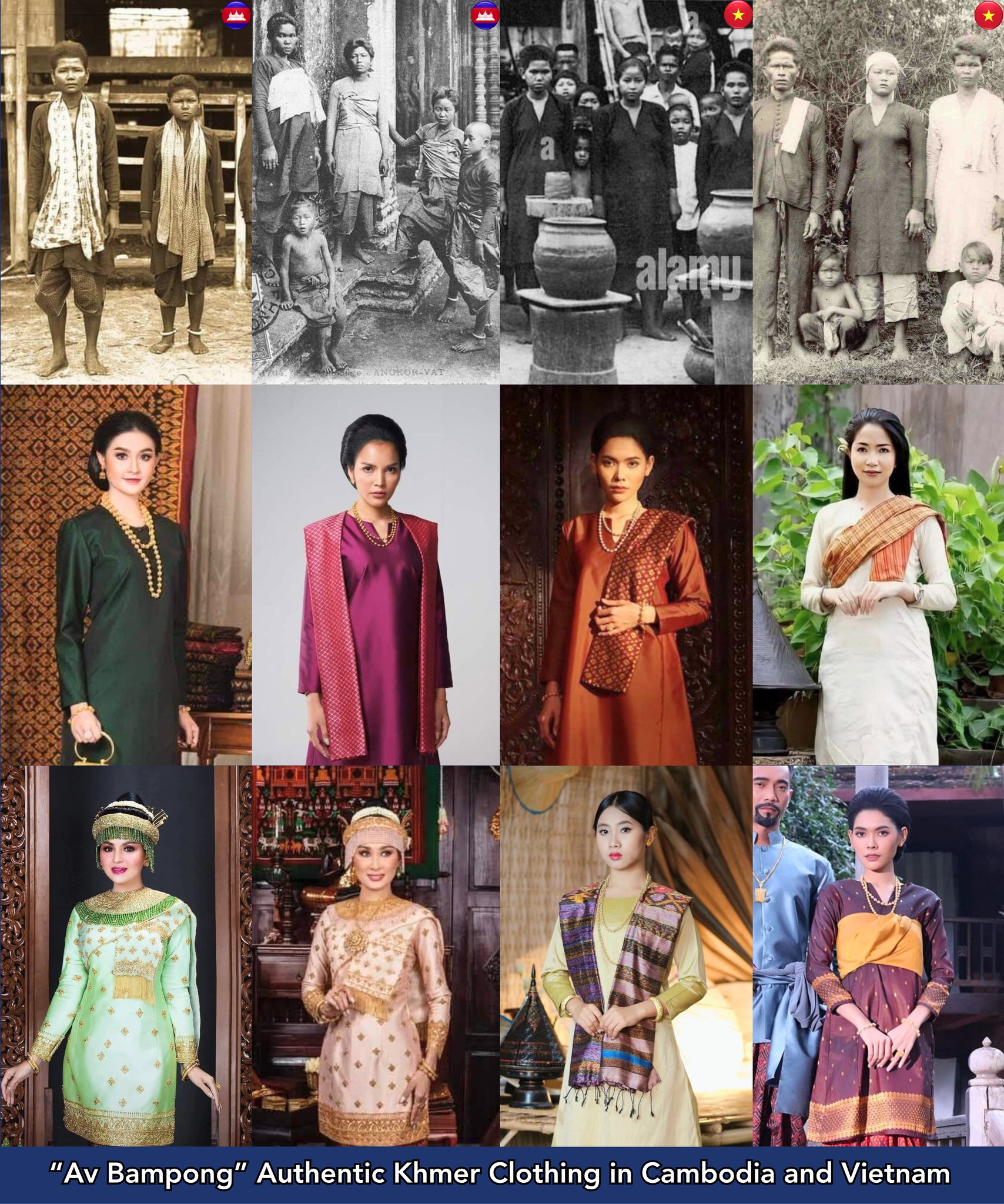 cambodian formal dresses Authentic Khmer clothing in Cambodia and Vietnam traditional modern cambodian dress