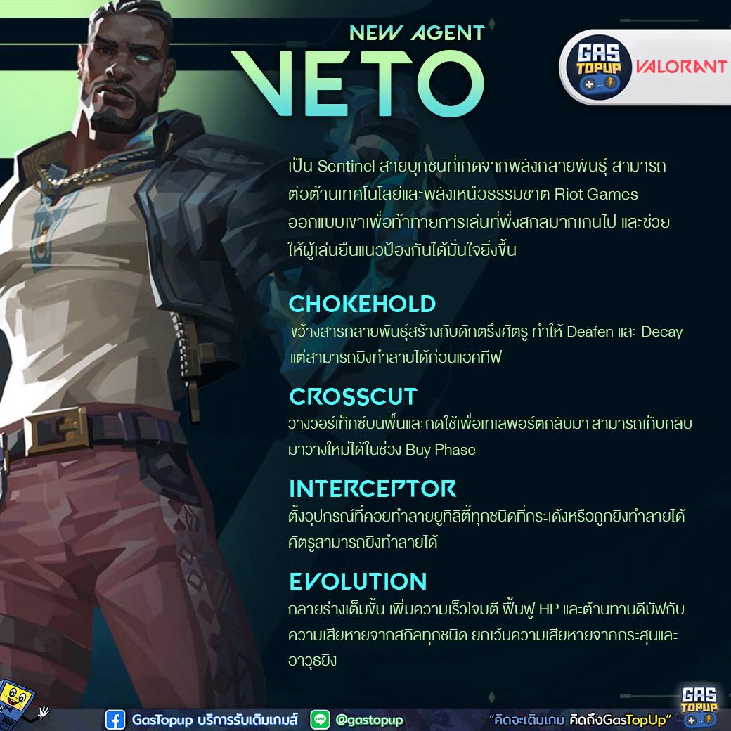 GasTopup - 📣Valorant New Agent : VETO เอเจนต์ใหม่สุดโหด ทำลายสกิลศัตรู ...