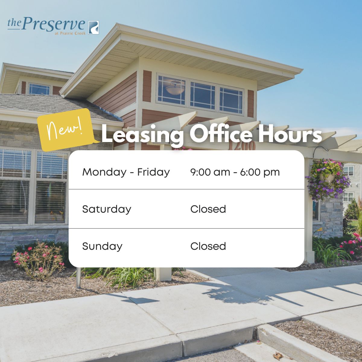 Our leasing... - The Preserve Apartments - Oconomowoc, WI | Facebook