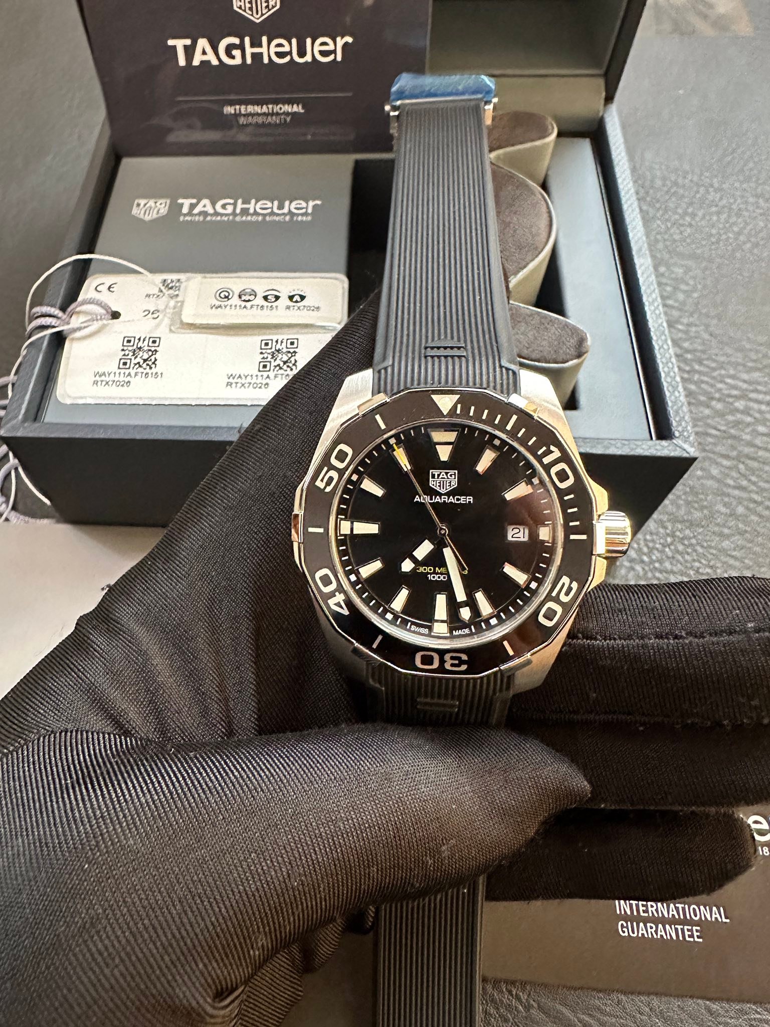 TAG Heuer 41mm Aquaracer Black Dial Watch • Model: WAY111A.FT6151 