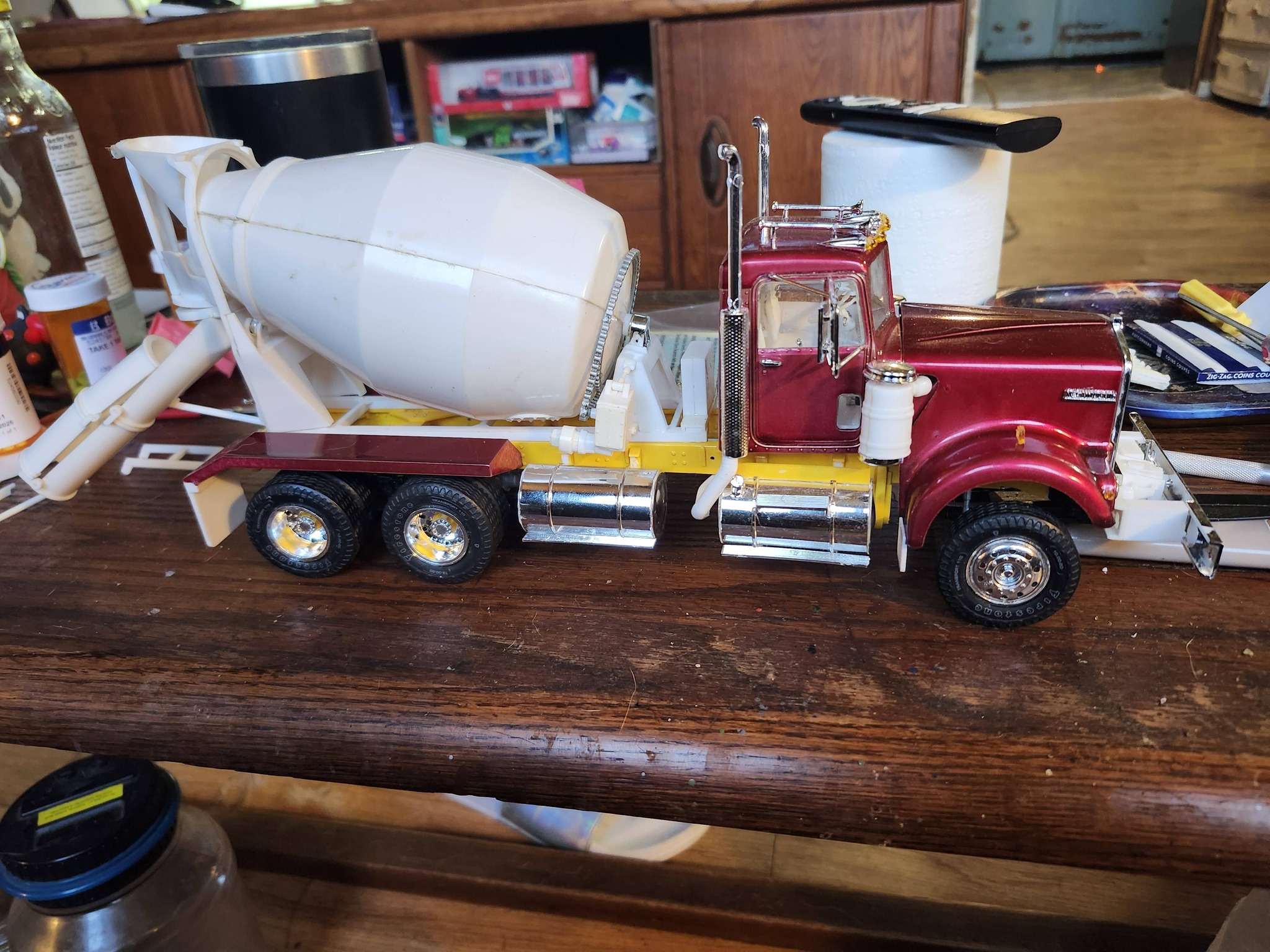 Kenworth Transit Mixer model with modified frame and warped parts