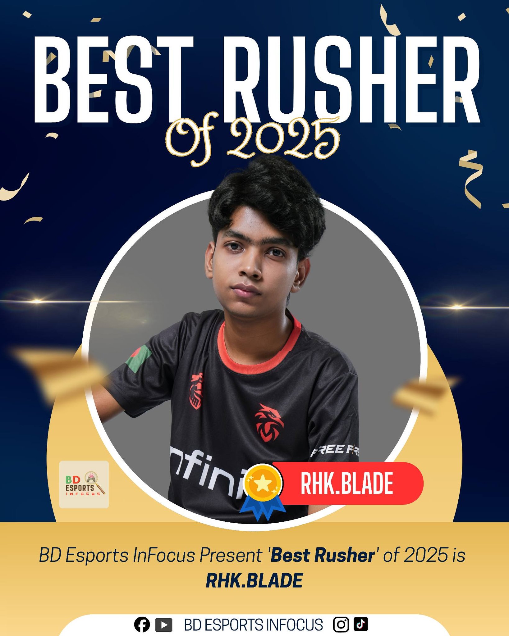BD - BD Esports InFocus Present '𝐁𝐞𝐬𝐭 𝐑𝐮𝐬𝐡𝐞𝐫' of 2025 is 𝗥𝗛𝗞.𝗕𝗟𝗔𝗗𝗘 ...
