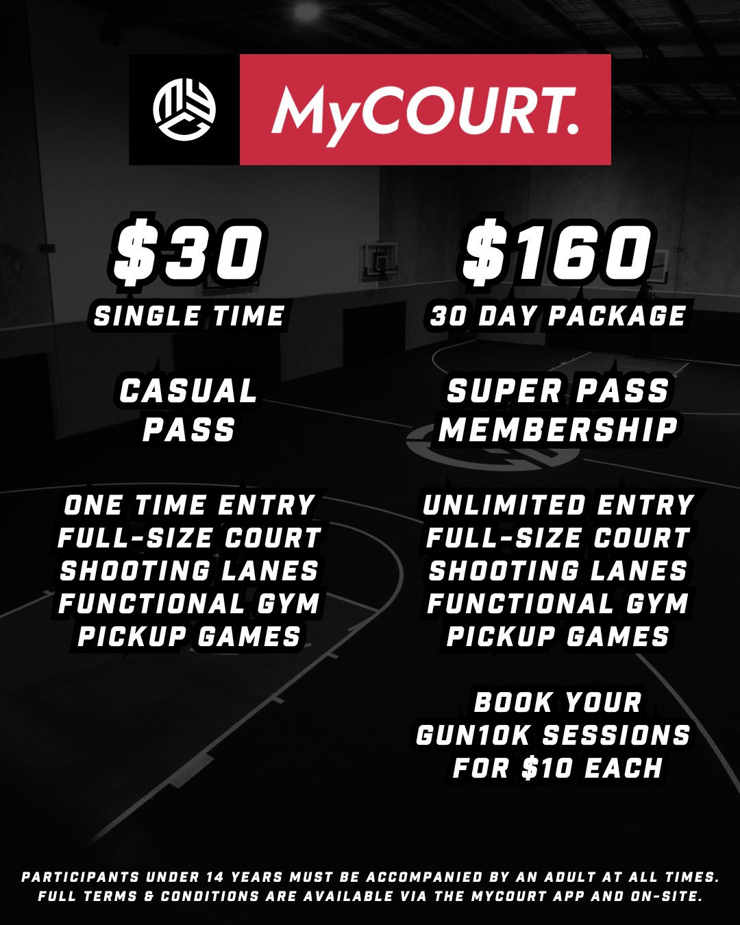 MyCOURT - 🏀 CASUAL PASS – $30 PER VISIT One time entry Full-size ...