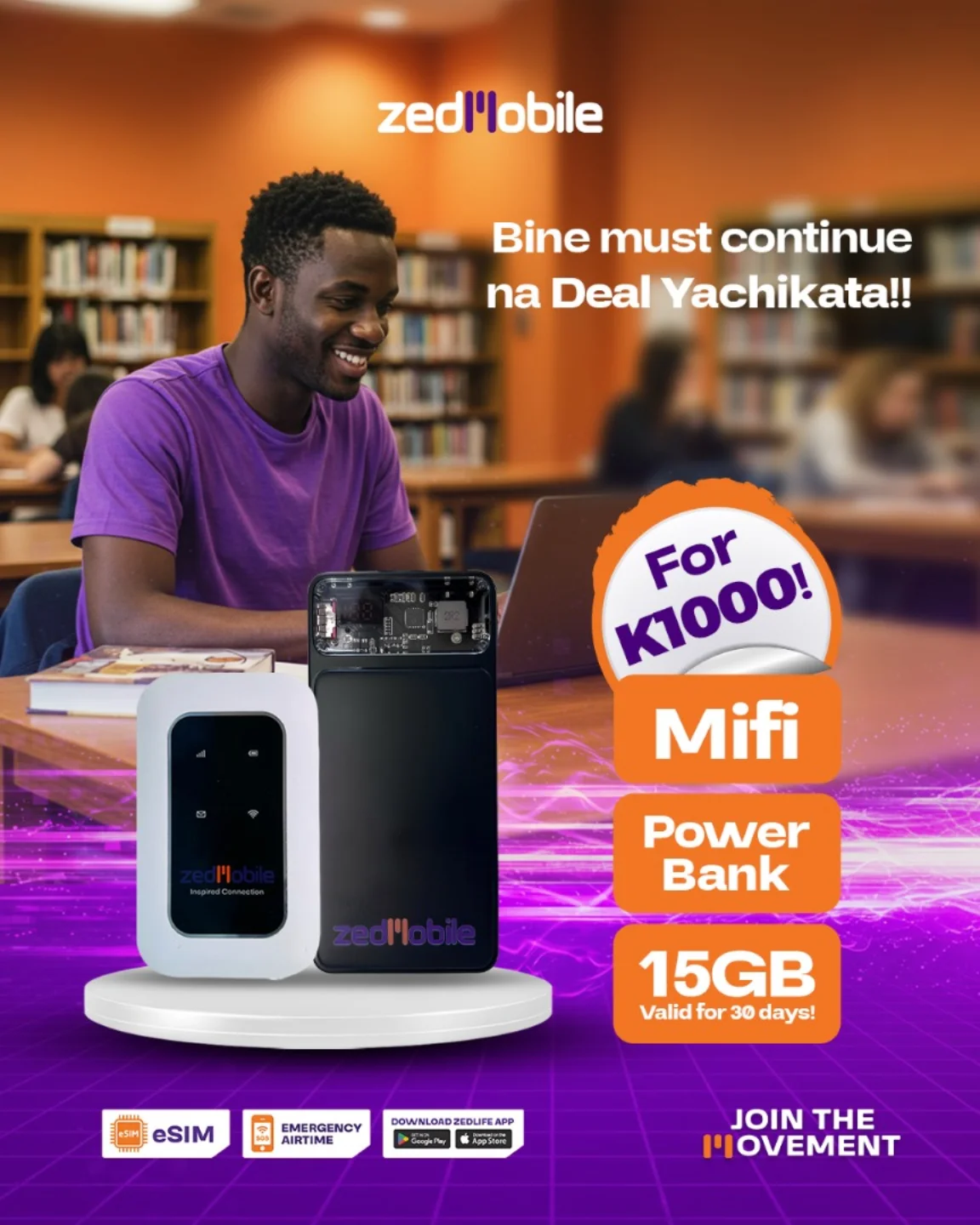 ZedMobile - Deal Yachikata 🔥🔥 Muli k1000, washita MiFi na power bank ...