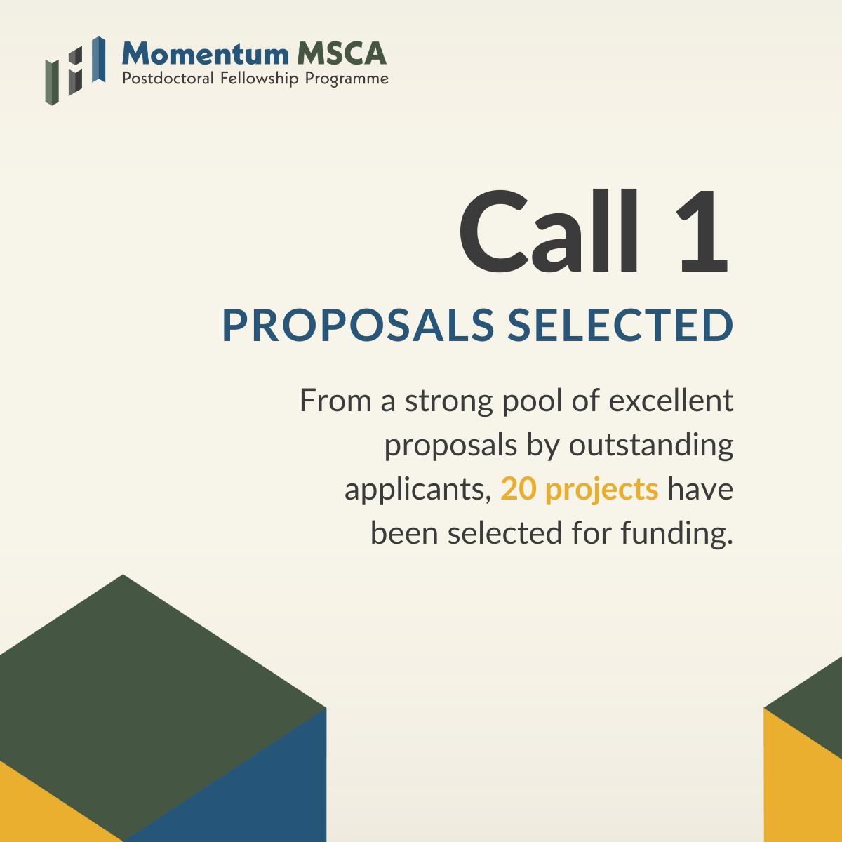 📯 Call 1 proposals have been... - Momentum MSCA Programme | Facebook