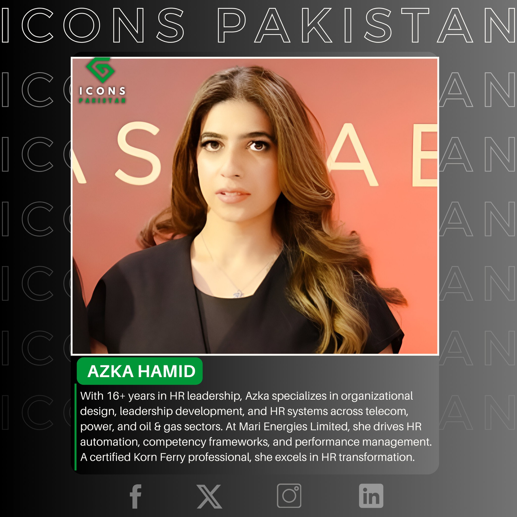 Icons Pakistan - Meet Azka Hamid – Senior Advisor,... | Facebook