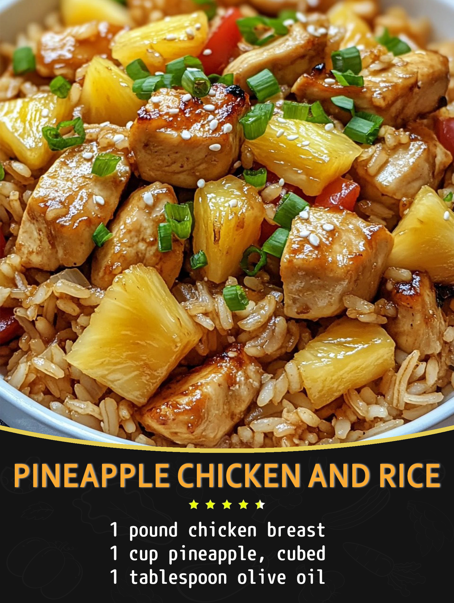 Cook - Pineapple Chicken and Rice 🍍🍚 Ingredients: 1 pound chicken ...