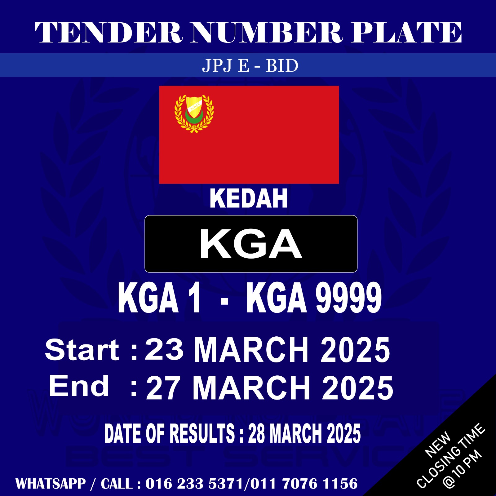 SALAM dan SELAMAT... - Result All Tender Number Plate | Facebook