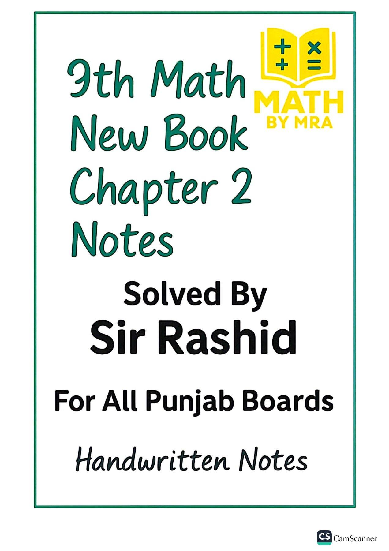 9th Math New book Chp 2 Notes According to Smart Syllabus 2025-26