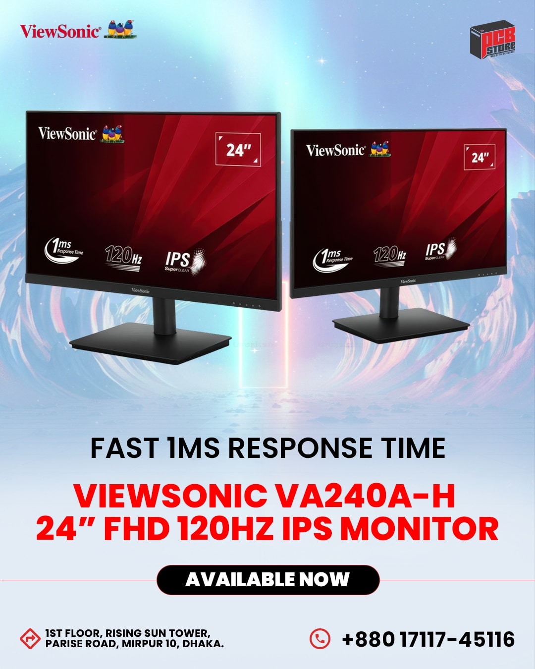 PCB - Viewsonic VA240A-H 24” 120Hz FHD IPS Monitor Now Available at PCB ...