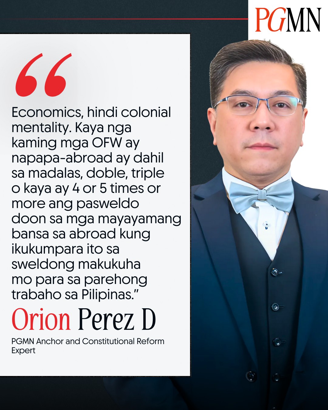 Peanut - PGMN anchor Orion Perez on Xiao Chua, blasting colonial ...